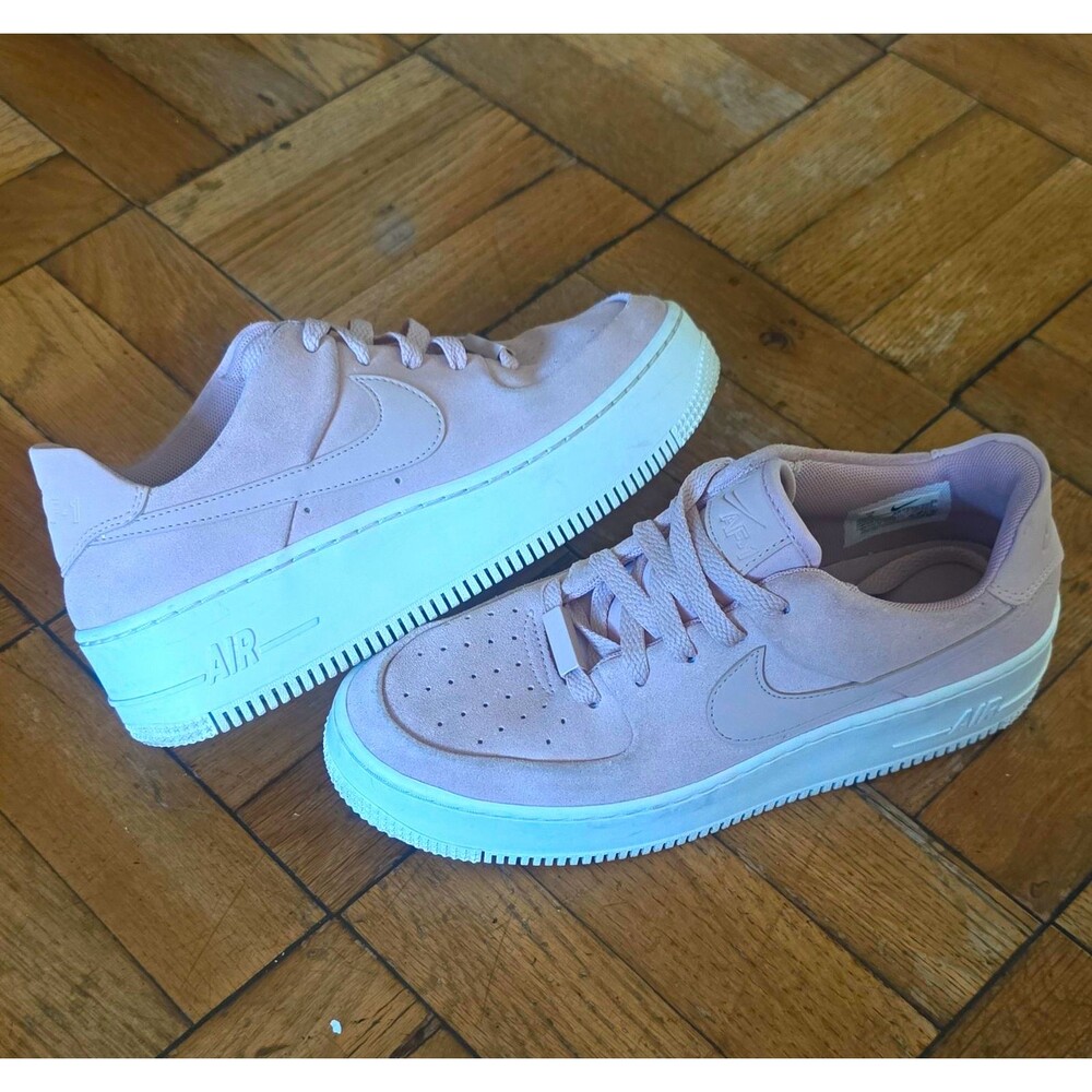 Nike Air Force 1 Low Top Lace-Up Sneakers Pink/White Women's Pre-Owned Excl